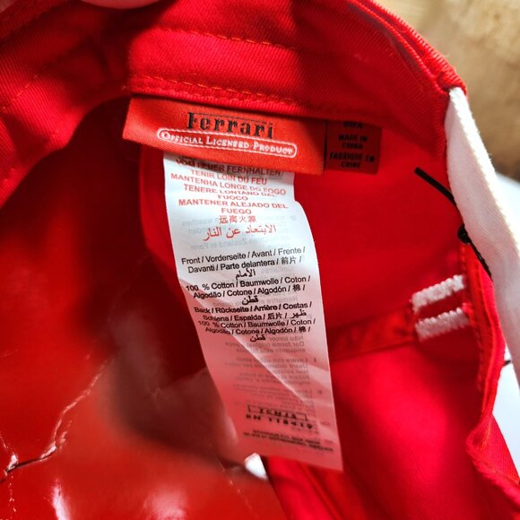 Scuderia Ferrari Hat Cap Kids Red White Official Licenced One Size Spell Out New - Picture 10 of 11